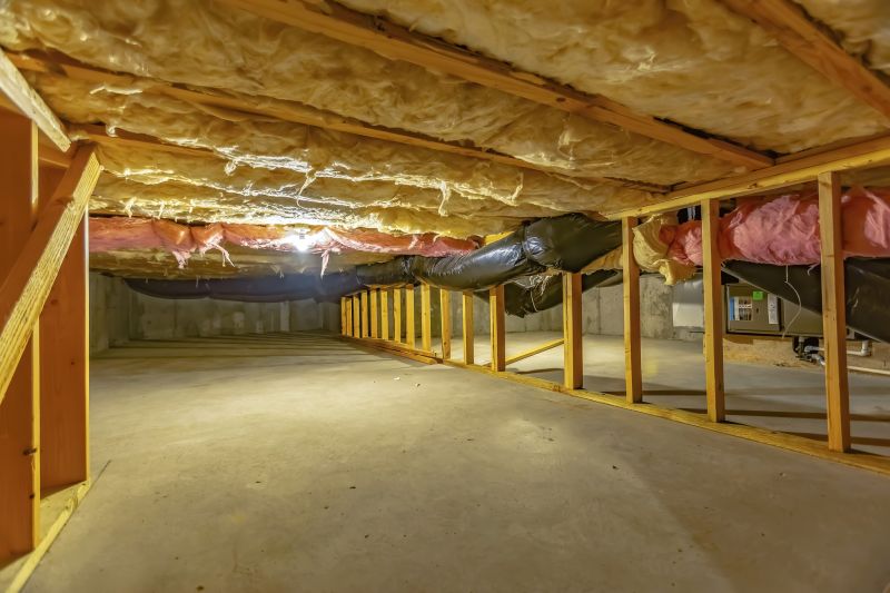 Finished Crawlspace with Insulation and Sealant